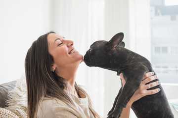 puppy licking me