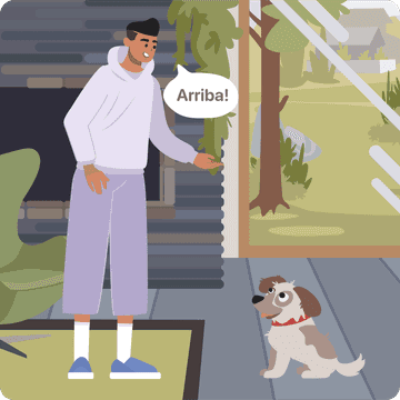 perro de pie